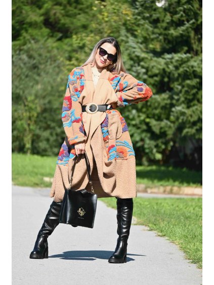 Dlhý kabát Sonya, Hnedá (Veľkosť UNI)