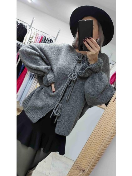 Sveter na viazanie Meliora, Sivá (Veľkosť UNI)