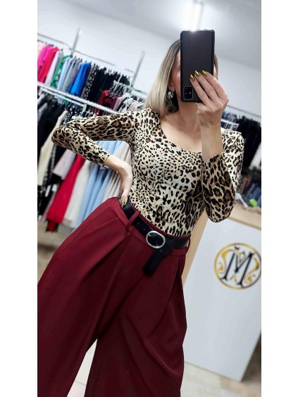 Body s leopardím vzorom, Hnedá (Veľkosť UNI)