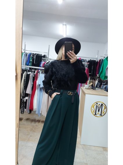 Široké nohavice Alessy, Zelená (Veľkosť UNI)