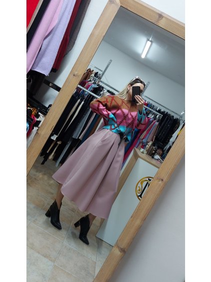 Ružová sukňa s opaskom (Veľkosť UNI)