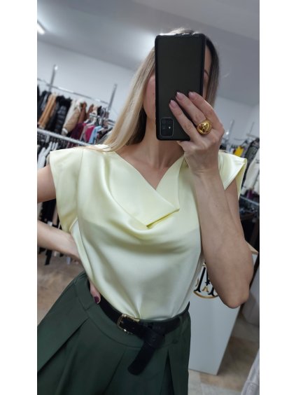 Saténový top bez rukávov, Biela (Veľkosť UNI)