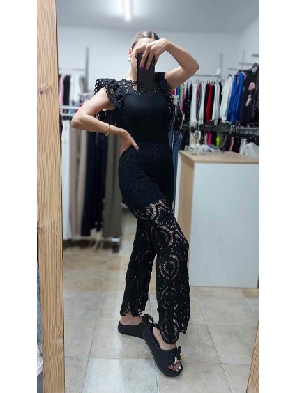 Čierne letné nohavice Lunary, Čierna (Veľkosť UNI)