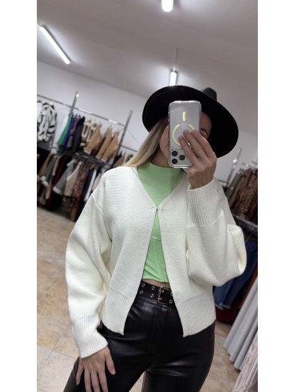 Biely kardigán Mya, Biela (Veľkosť UNI)