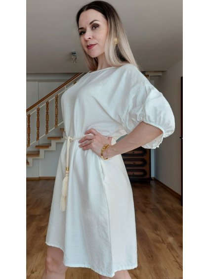 Biele letné šaty Mia, Biela (Veľkosť UNI)