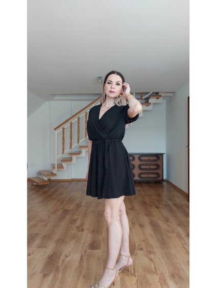 Čierne krátke letné šaty Ayla, Čierna (Veľkosť UNI)