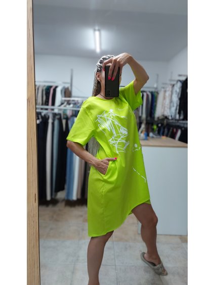 Neónové šaty Verelis, Zelená (Veľkosť UNI)