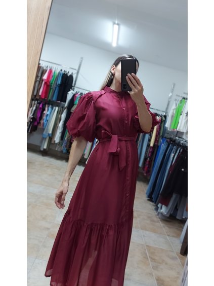 Bordové spoločenské šaty Orielle, Bordová (Veľkosť UNI)