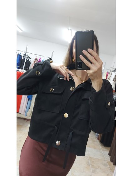 Krátka bunda dámska Clara, Čierna (Veľkosť UNI)