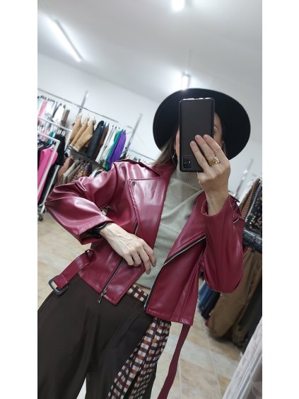 Bordová koženka Musee (Veľkosť UNI)