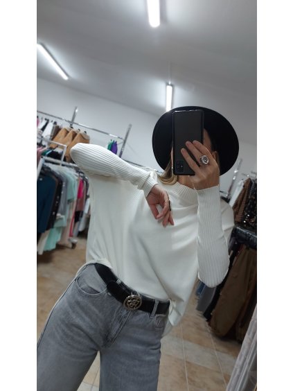 Krémový predĺžený top Willow, Krémová (Veľkosť UNI)