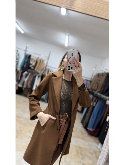 Hnedý dámsky kabát Ardea, Hnedá (Veľkosť UNI)