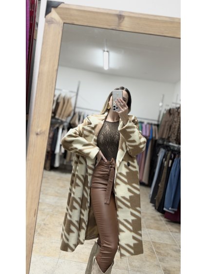 Oversize kabát dámsky Velon, Béžová (Veľkosť UNI)