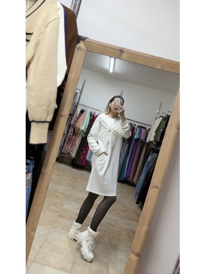 Jednoduché biele šaty Talea, Biela (Veľkosť UNI)