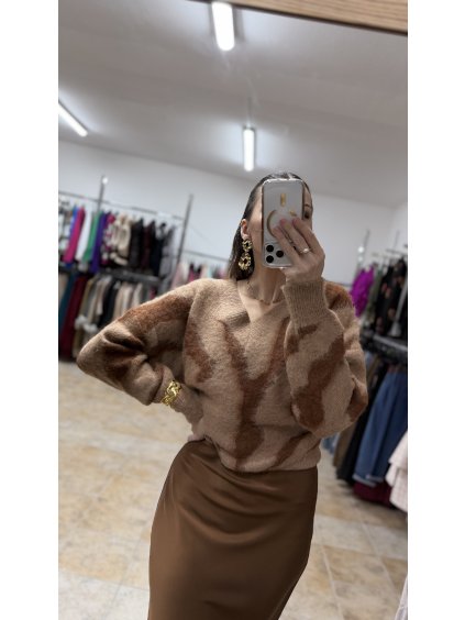 Oversize sveter Donna, Hnedá (Veľkosť UNI)