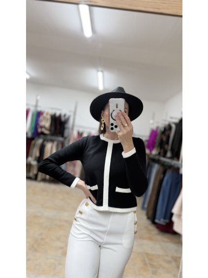 Krátky elegantný sveter Marylin, Čierna (Veľkosť UNI)