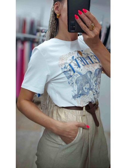 Biele tričko s potlačou, Biela (Veľkosť UNI)