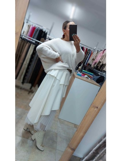 Asymetrická sukňa Peony, Béžová (Veľkosť UNI)