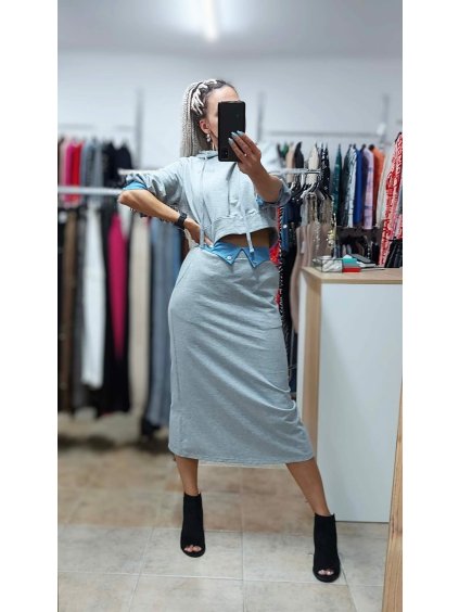 Sivý dámsky komplet Samantha, Sivá (Veľkosť UNI)