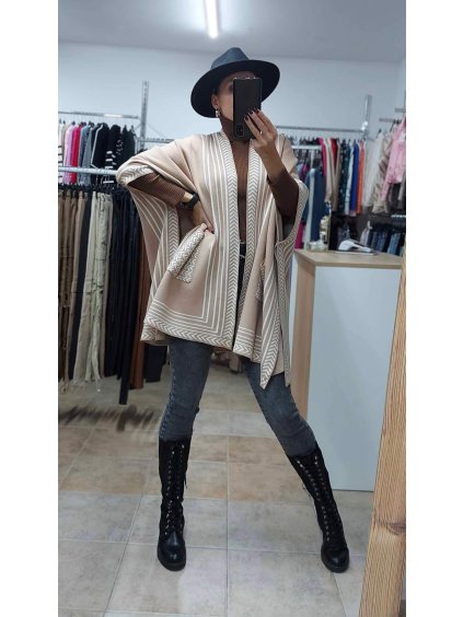 Dámske pončo Bianca, Béžová (Veľkosť UNI)