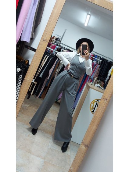 Elegantný overal dámsky Sienne, Sivá (Veľkosť UNI)