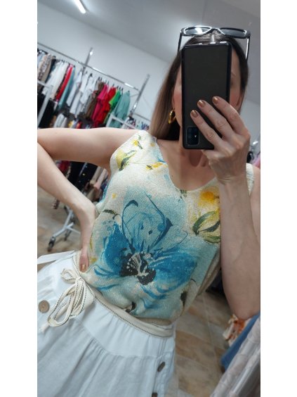 Top bez rukávov Lousie, Modrá (Veľkosť UNI)