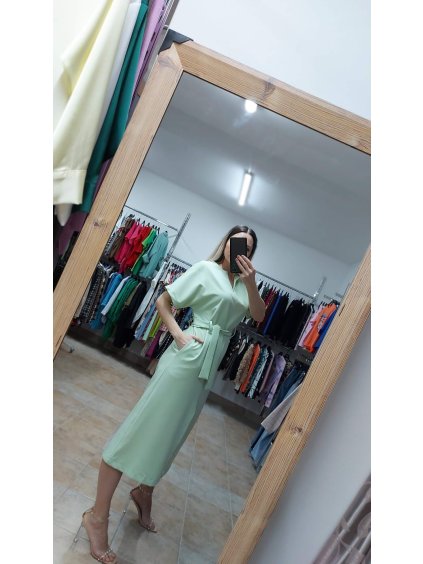 Mentolové šaty Linea, Mentolová (Veľkosť UNI)