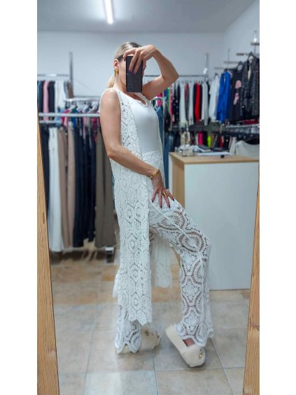 Biele boho nohavice Myrea, Biela (Veľkosť UNI)