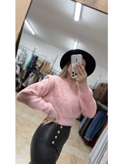 Chlpatý sveter Holly, Ružová (Veľkosť UNI)