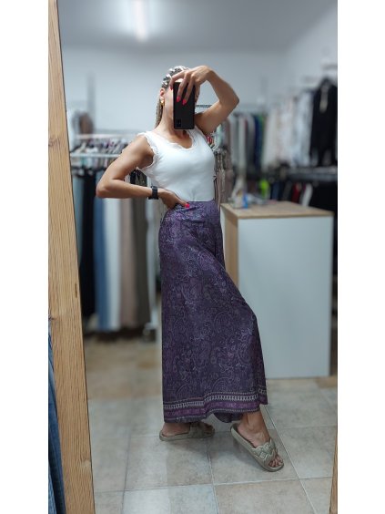 Indické nohavice Sáhira, Fialová (Veľkosť UNI)