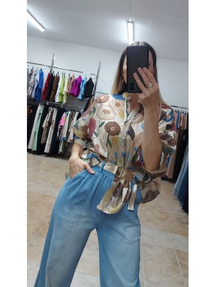 Elegantná blúzka pre moletky Vega, Béžová (Veľkosť UNI)