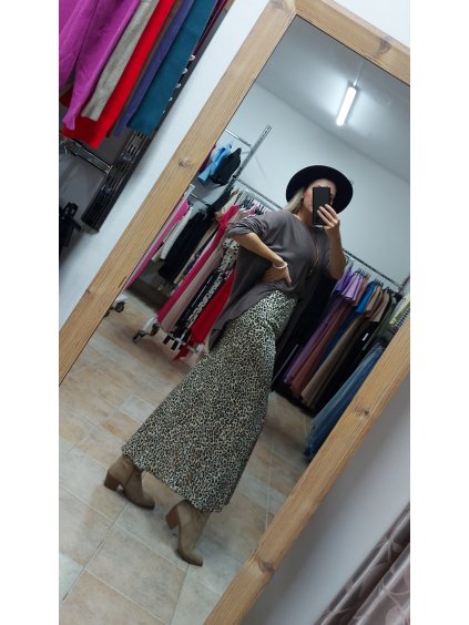 Sukňa s leopardím vzorom Janelle, Béžová (Veľkosť UNI)