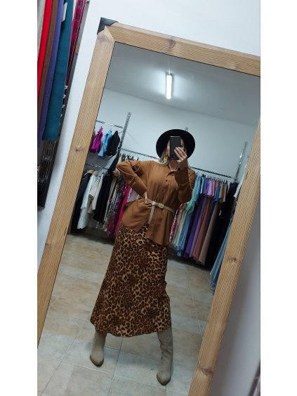 Hnedá leo sukňa Janelle (Veľkosť UNI)