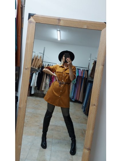 Semišové šaty Tess, Béžová (Veľkosť UNI)