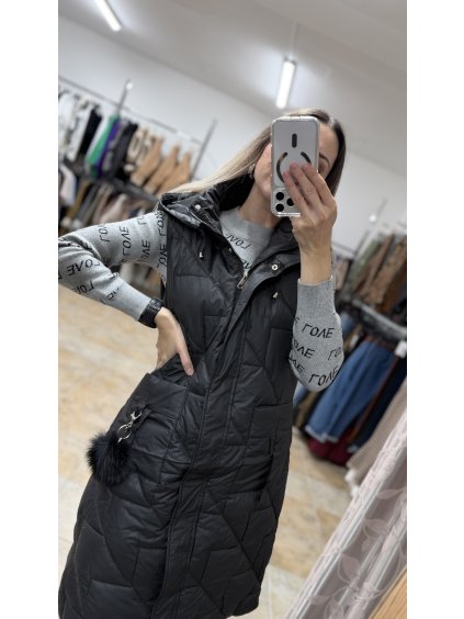 Čierna dámska prešívaná vesta Tarin (Veľkosť UNI)