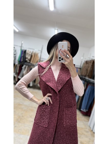 Dámska bordová vesta Weeva (Veľkosť UNI)