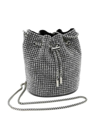 Strieborná kabelka vykladaná zirkonmi