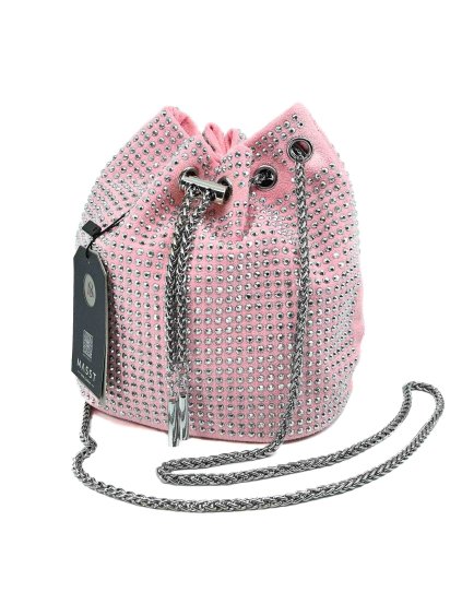 Luxusná ružová kabelka s kamienkami