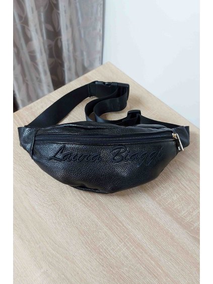 Čierna koženková ľadvinka LB