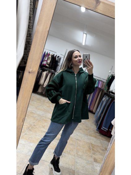 Zelená dámska oversize mikina Calma UNI