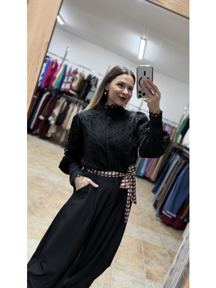 Francúzska čierna blúzka Amie S/M