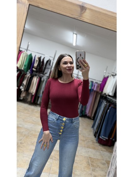 Bordový dámsky nátelník Basic UNI