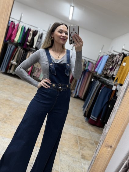 Tmavomodré dámske rifle na traky Monea