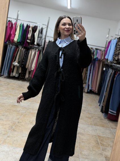 Čierny kardigán Selma, Čierna (Veľkosť UNI)