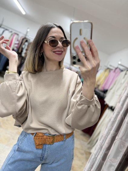 Béžová balónová mikina Rela