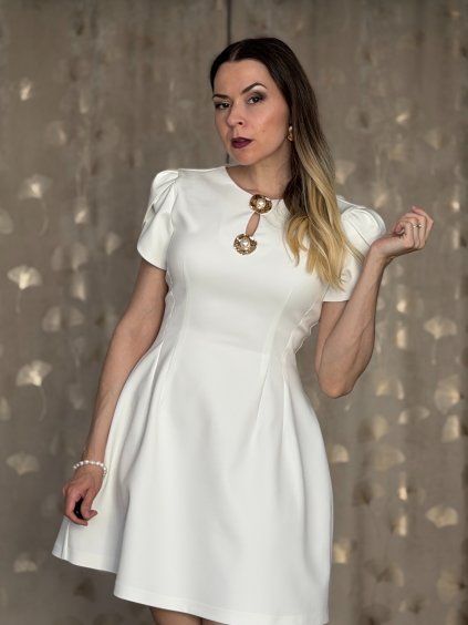 Biele elegantné šaty Pearl