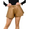 Koženkové kraťase s vysokým pásom, Hnedá (Veľkosť S)
