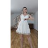 Biele krátke šaty na svadbu Aura, Biela (Veľkosť 36)