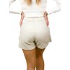 Elegantné kraťasy s vysokým pásom, Biela (Veľkosť S)