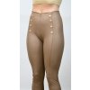 Koženkové legíny s vysokým pásom, Cappuccino (Veľkosť S)